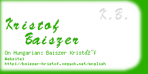 kristof baiszer business card